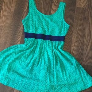 Casual blue and green dress